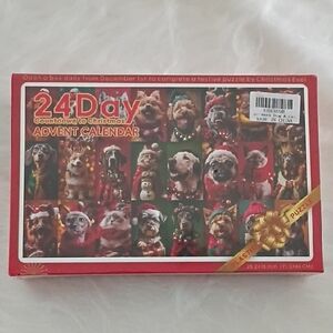 Festive Dog Advent Calendar Puzzle - Red